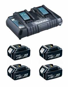Power Set MAKITA (4 x 18V 5,0 Ah + DC18RD)