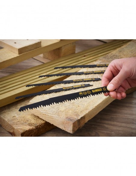 Set of 5 HCS wood cutting blades for reciprocating saw DeWALT