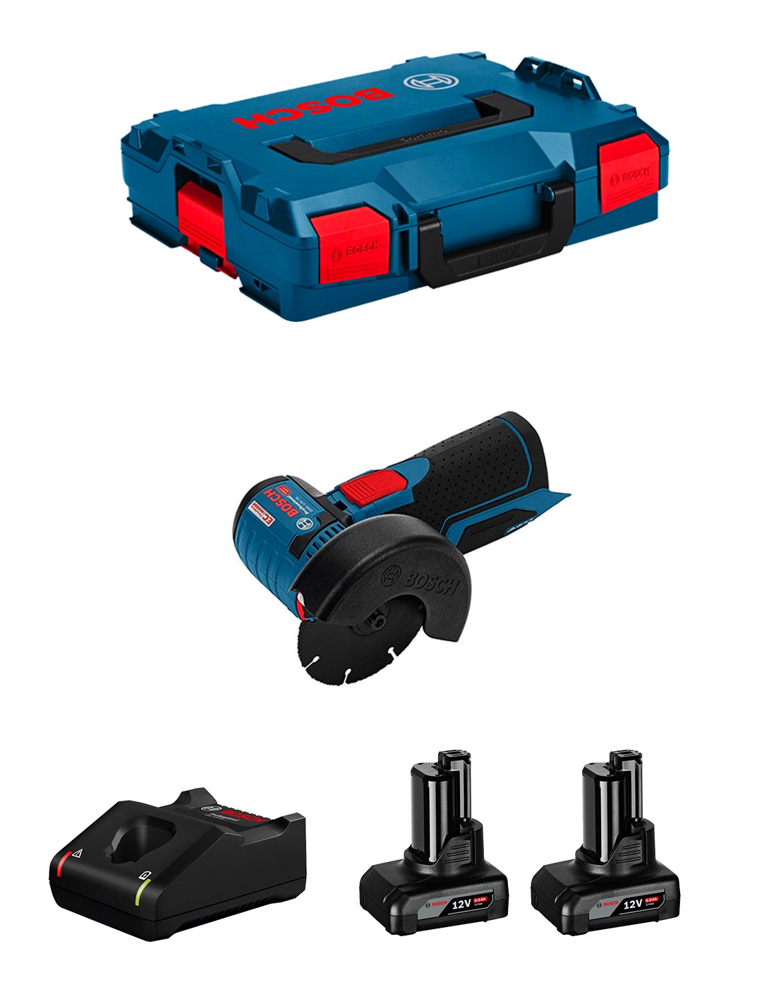 Bosch Gws 12v-76 Professional Meuleuse Angulaire Sans Fil + 2x Batteries  Gba 12 V 2,5 Ah + 1x Chargeur + Coffret L-boxx ❘ Bricoman