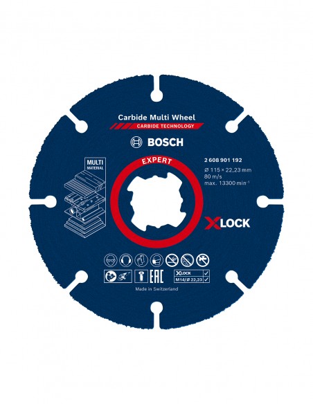 Disque de coupe BOSCH X-LOCK EXPERT Carbide Multi Wheel Ø 115 x