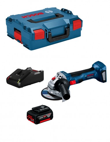 Angle Grinder BOSCH GWS 18V-7 (1 x 5,0 Ah + GAL18V-40 + L-Boxx
