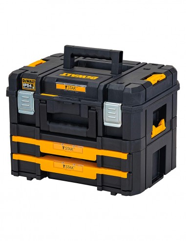 Pack maletín TSTAK II + maletín con doble cajón TSTAK IV DeWALT