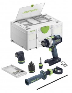 Hammer Drill FESTOOL QUADRIVE TPC 18/4 I-Basic-Set (Body only + Systainer SYS3 DF M 187 + Accessories)