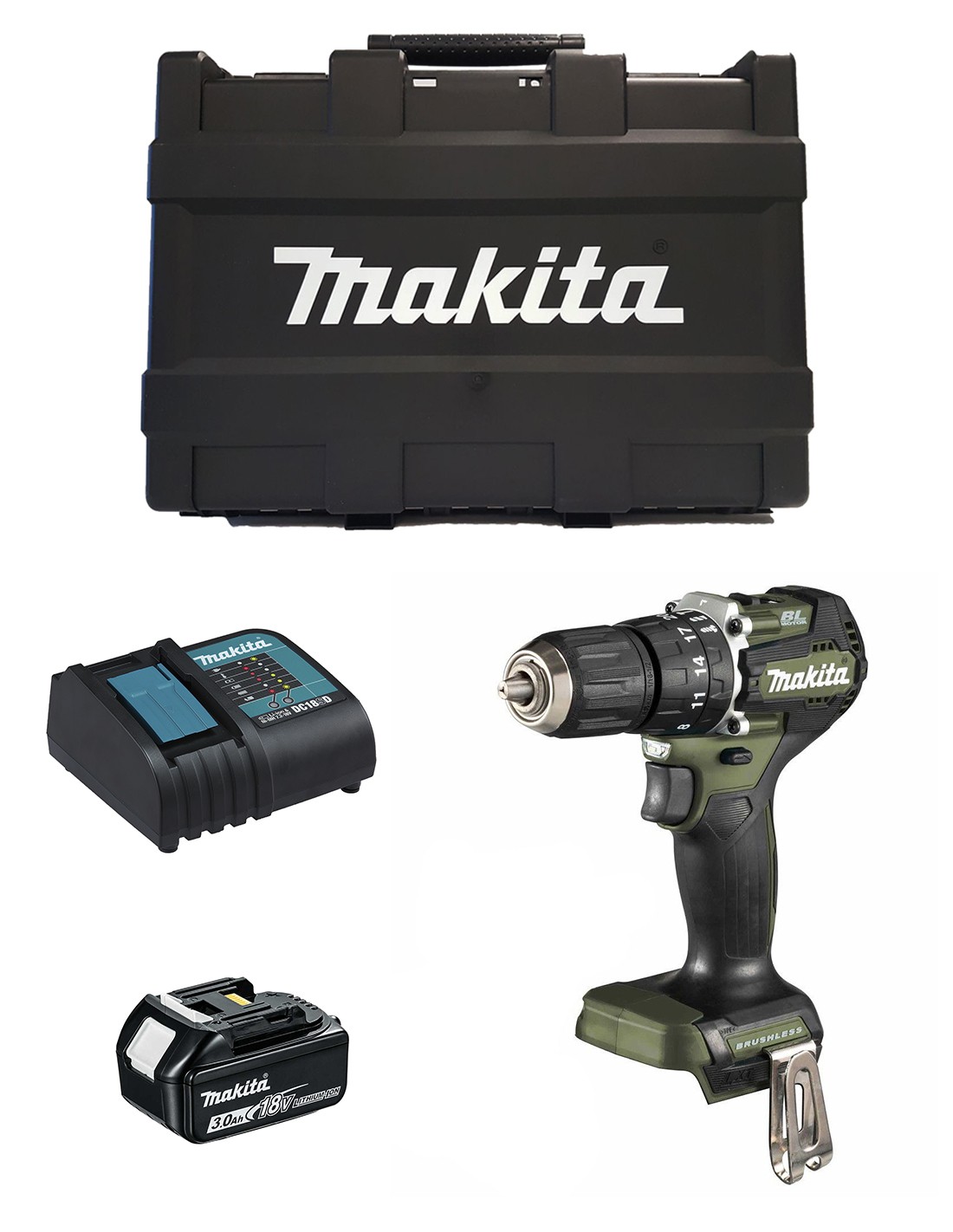 DHP487: Makita Black / Taladro percutor a batería 13 mm 18V LXT - Makita -  Perú