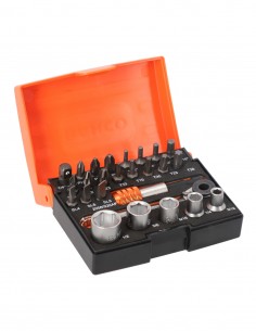 Set de llaves de vasos y puntas para atornillar 1/4" BAHCO 2058/S26 (26 piezas)