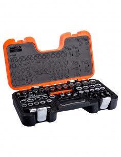 Set of pass-through socket wrenches with flexible read ratchet/adaptors BAHCO S530T (53 pieces)