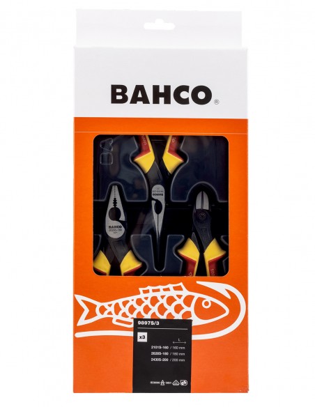 Set of 3 ERGO™ insulated universal pliers BAHCO 9897S/3