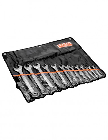 Set of 14 metric flat combination wrenches BAHCO 111M/14T