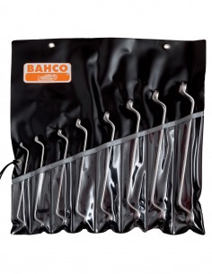 Set of 8 metric deep offset double ring end wrenches BAHCO 2M/8T