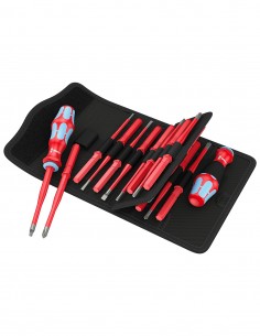 Set of Kraftform Kompakt VDE insulated screwdrivers WERA KK VDE Stainless 17 extra slim 1 (17 pieces)