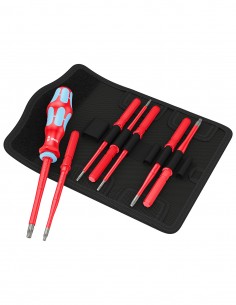 Set of Kraftform Kompakt VDE insulated screwdrivers WERA KK VDE Stainless 8 extra slim 1 (8 pieces)