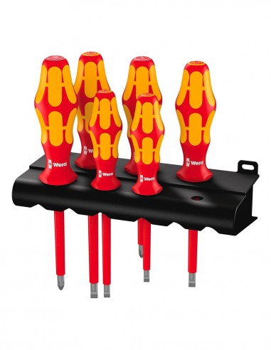 Set of 6 Kraftform Plus insulated screwdrivers WERA 160 i/6 Rack