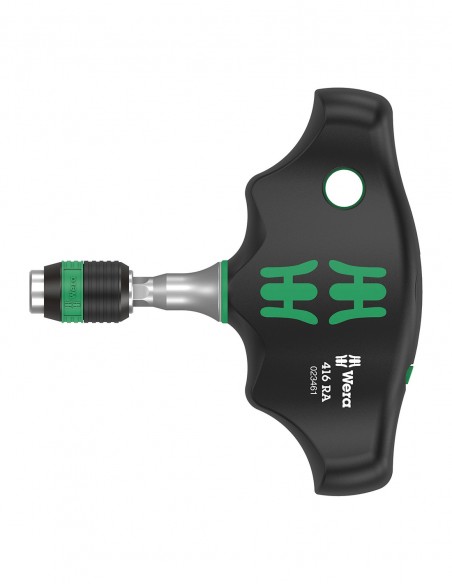 Bitholding screwdriver with ratchet and quick-release WERA 416