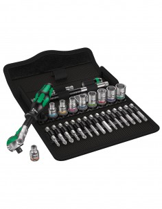 Set of socket wrenches and screwdriver bits 1/4" WERA 8100 SA 9 Zyklop Speed Imp 1/4" (28 pieces)