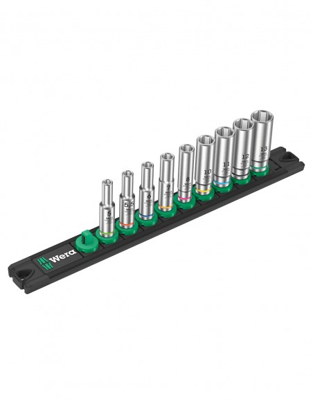 Set of 9 Zyklop deep socket wrenches 1/4" WERA