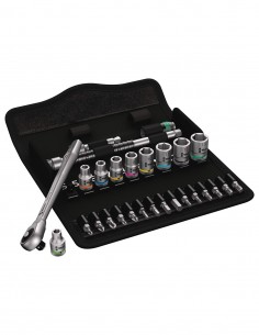 Set of socket wrenches and screwdriver bits 1/4" WERA 8100 SA 7 Zyklop Metal 1/4" (28 pieces)