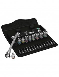 Set of socket wrenches and screwdriver bits 1/4" WERA 8100 SA 10 Zyklop Metal Imp 1/4" (28 pieces)
