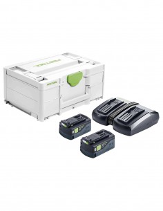 Power Set FESTOOL SYS 18V 2x5,0/TCL6 DUO (2 x 5,0 Ah ASI + TCL 6 DUO + SYS3 M 187)